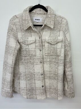 BB Dakota Ivory Plaid Shacket Jacket